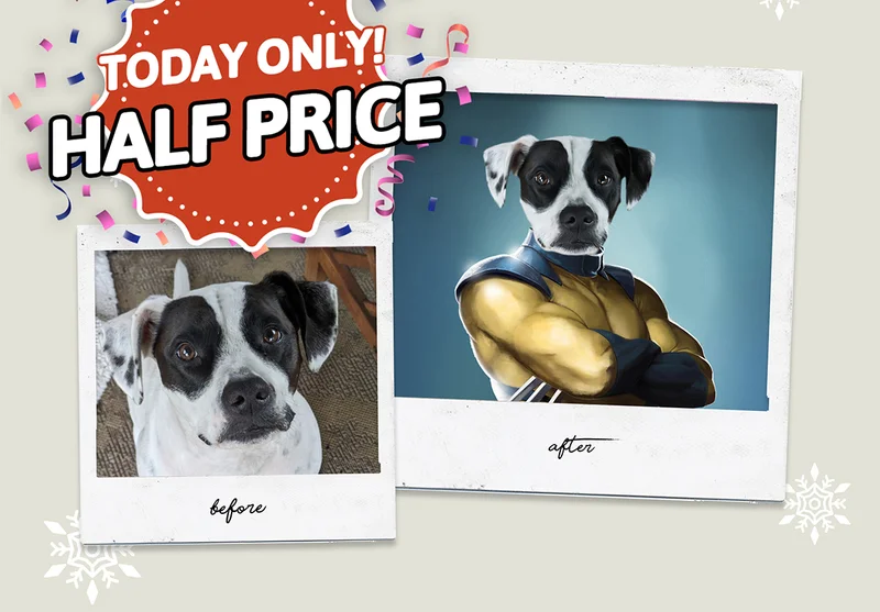 The Pawverine Pet Portrait photo to artwork