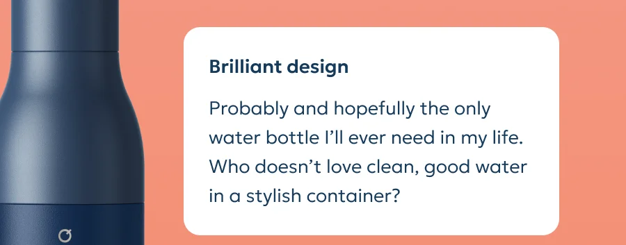 Review: Probably and hopefully the only water bottle I’ll ever need in my life. Who doesn’t love clean, good water in a stylish container?