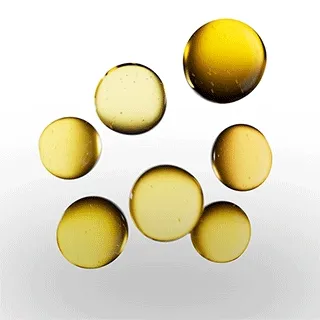 The Dyson Oli7 blend represented as abstract circles of oils