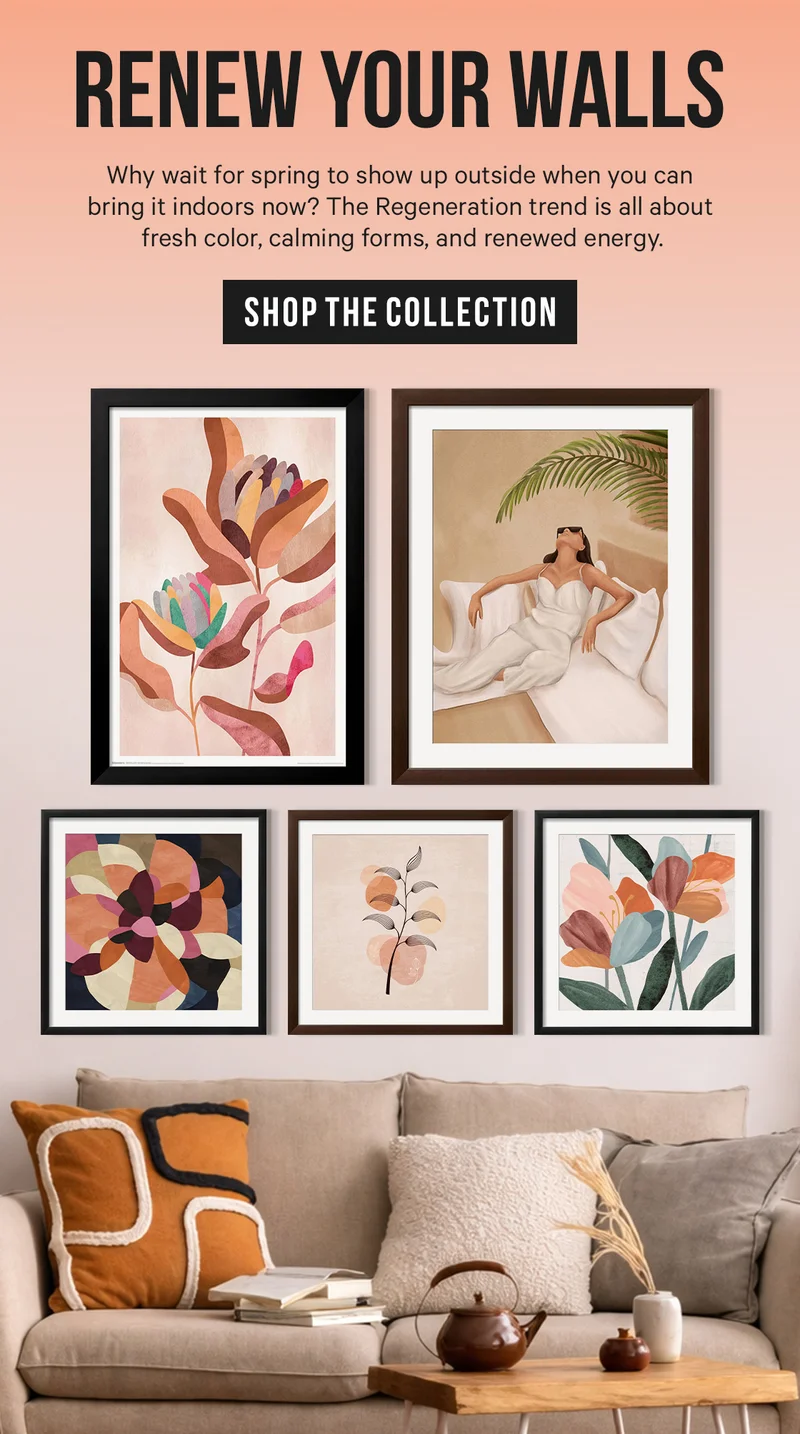 Renew Your Walls: Why wait for spring to show up outside when you can bring it indoors now? The Regeneration trend is all about fresh color, calming forms, and renewed energy.