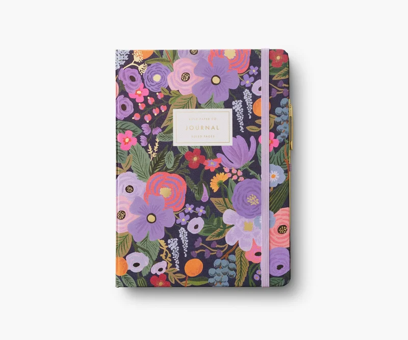 Image of Journal with Pen - Violet Garden Party