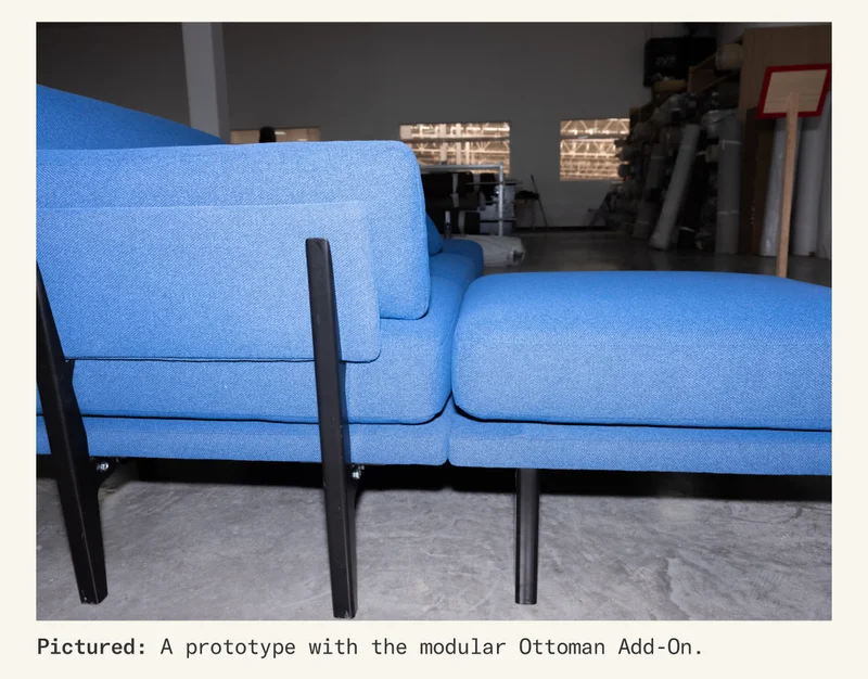 Pictured: A prototype with the modular Ottoman Add-On