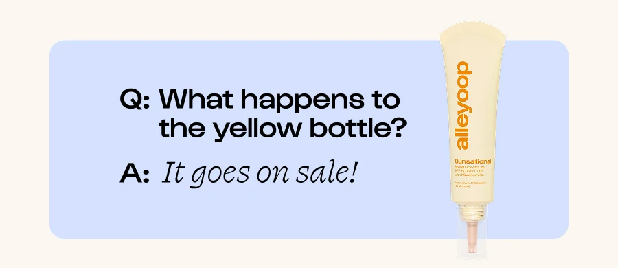 Q:  What happens to the yellow bottle? - A:  It goes on sale!
