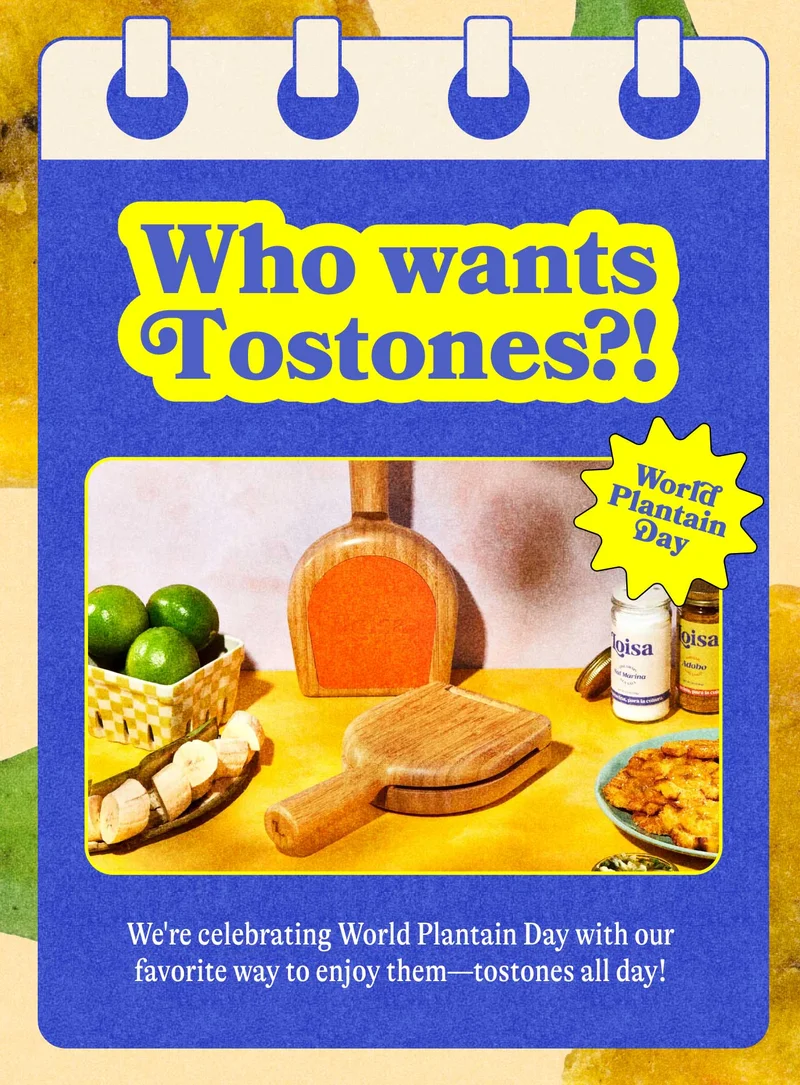 Who Wants Tostones?!  We're celebrating World Plantain Day with our favorite way to enjoy them—tostones all day!