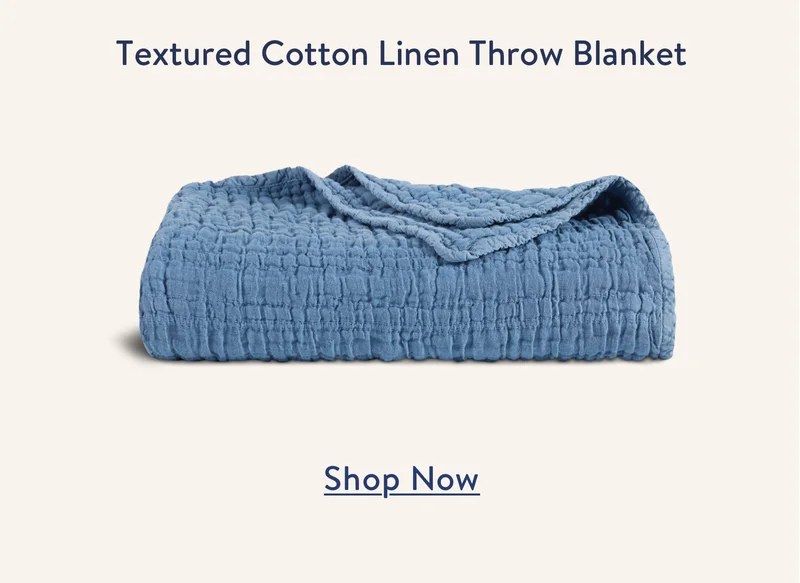 Textured Cotton Linen Throw Blanket