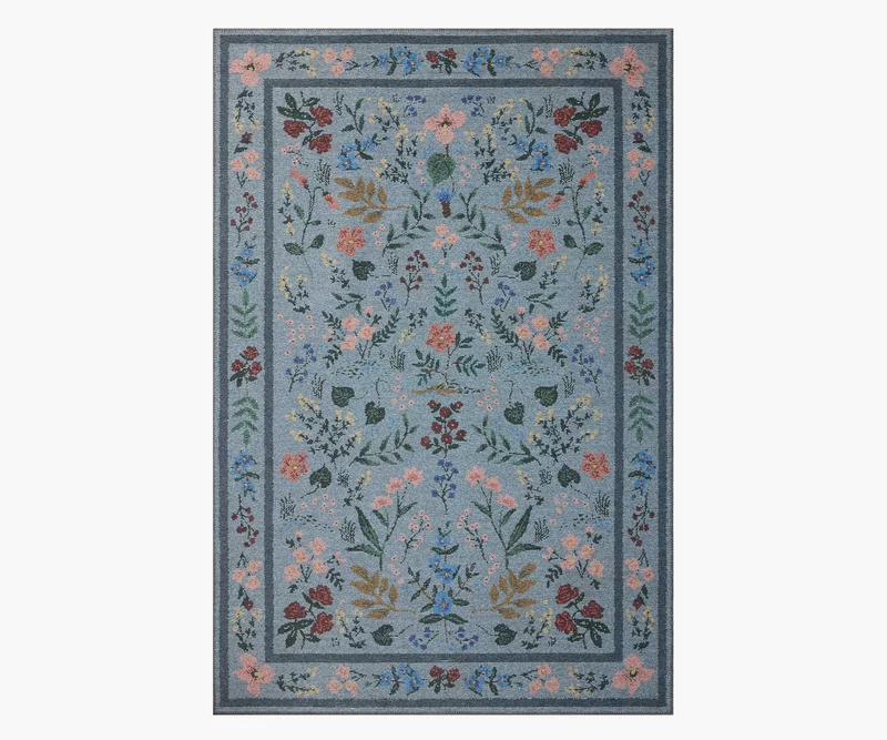 Image of Wildwood Printed Rug - Wildwood Blue