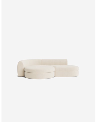 Buckley Chaise Sectional Sofa-White Boucle / 113"W / Left-Facing