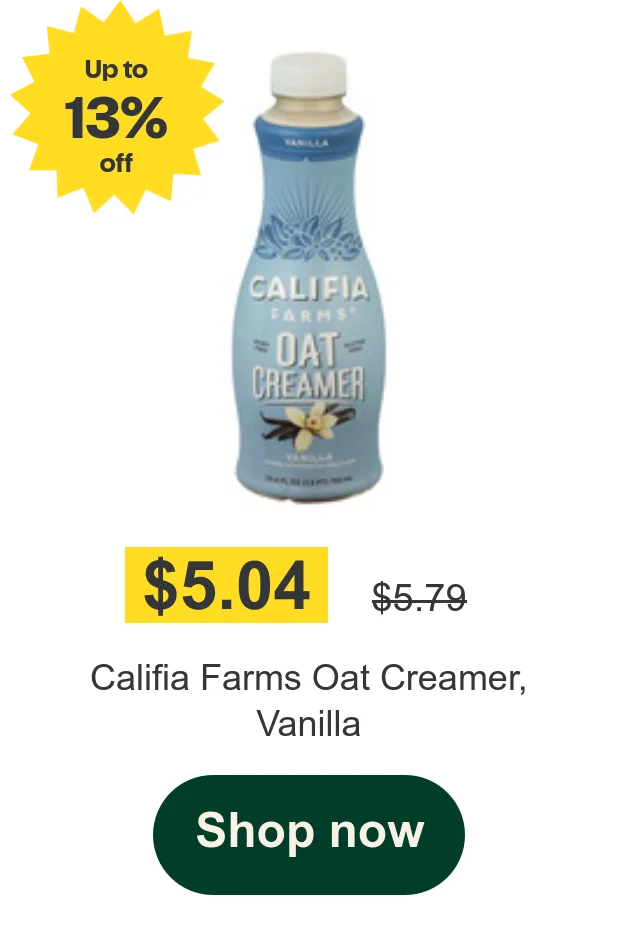Califia Farms Oat Creamer, Vanilla