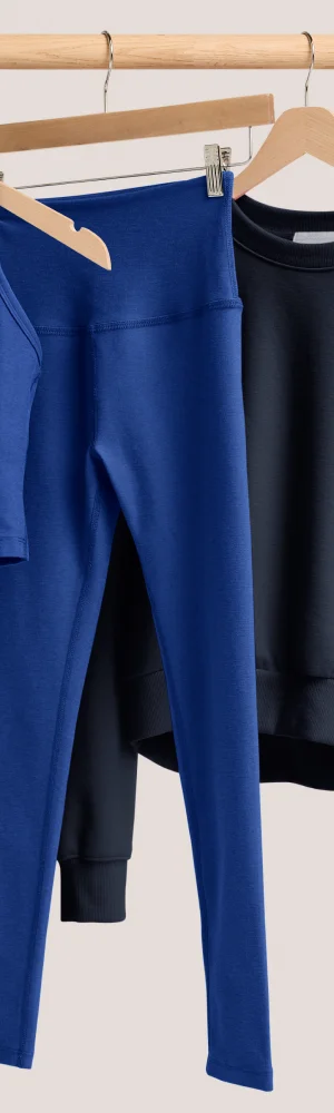 Spacedye At Your Leisure High Waisted Midi Legging in Electric Royal Heather