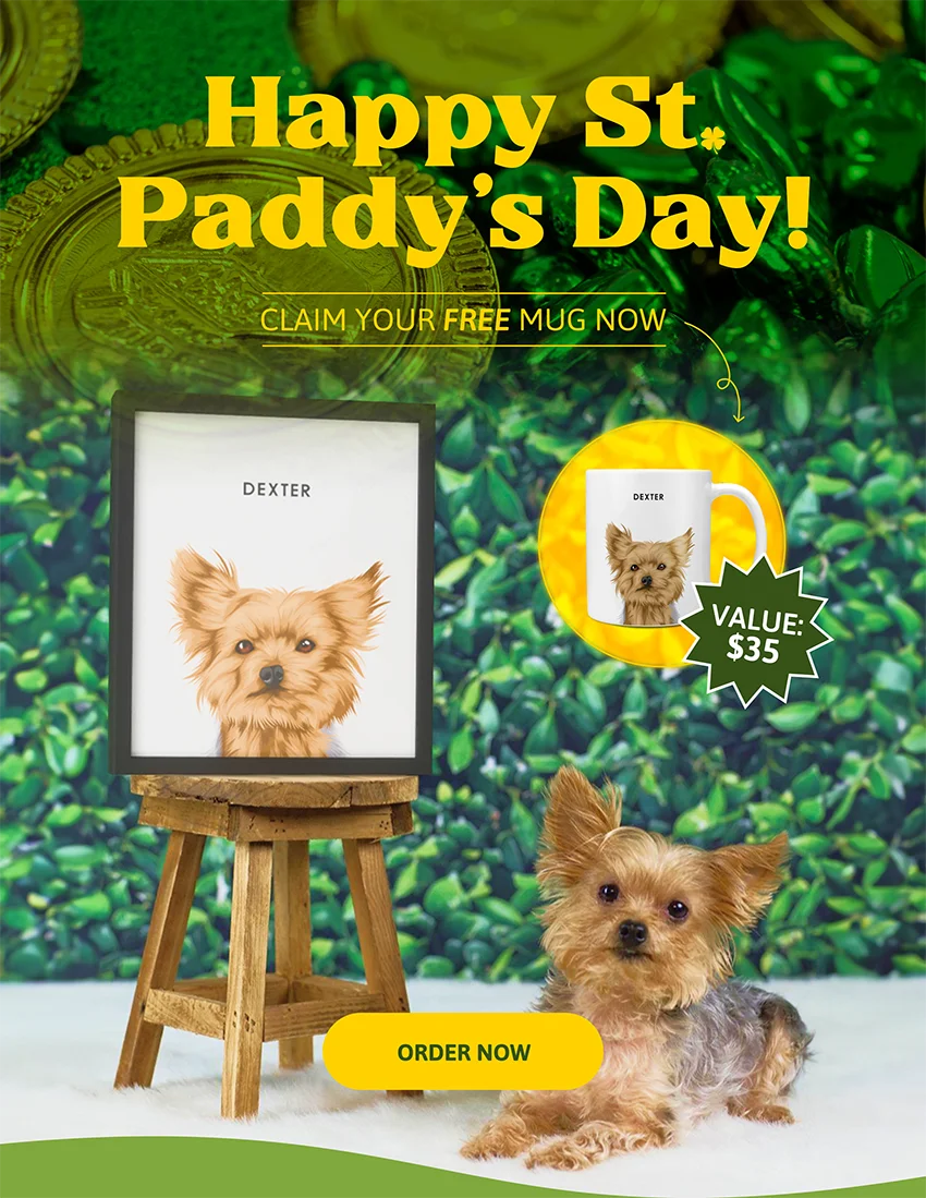 St Paddy's Sale! Claim your free mug now. Valued at $35. Now FREE!