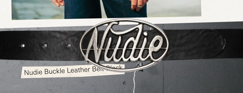 Nudie Buckle Leather Belt Black