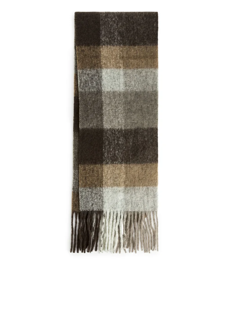 Wool Blend Scarf Brown mole