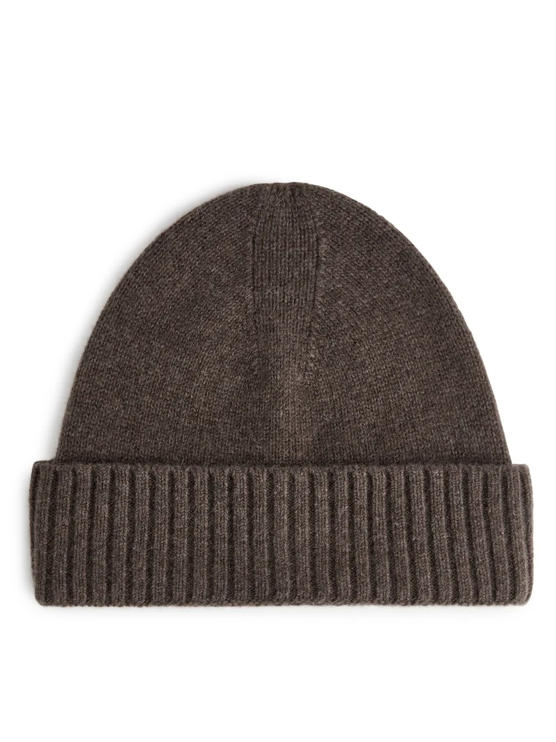 Cashmere-Wool Beanie Brown
