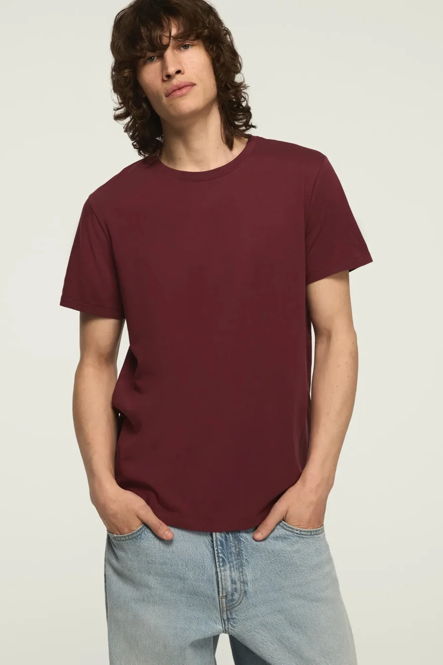 Image of Lucky Brand Supima Short Sleeve Crew Tee - Men's Clothing Tops Shirts Tee Graphic T Shirts in Jet Black