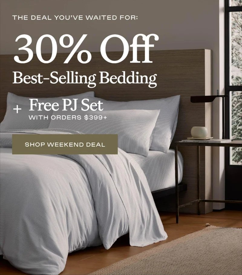 30% Off Best-Selling Bedding - Shop Weekend Deal