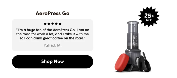 AeroPress Go | Delicious coffee anywhere Compact design with mug included Brew American, espresso-style, or cold brew coffee | Shop Now