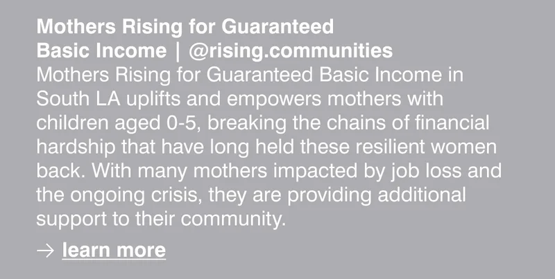 Mothers Rising for Guaranteed Basic Income | @rising.communities Mothers Rising for Guaranteed Basic Income in South LA uplifts and empowers mothers with children aged 0-5, breaking the chains of financial hardship that have long held these resilient women back. With many mothers impacted by job loss and the ongoing crisis, they are providing additional support to their community.