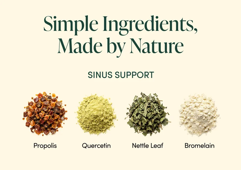Includes: Propolis Quercetin Nettle Leaf Bromelain