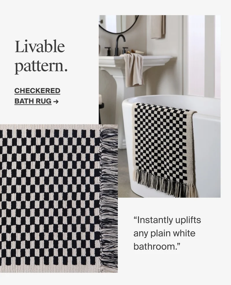 Livable pattern. Shop checkered bath rug.