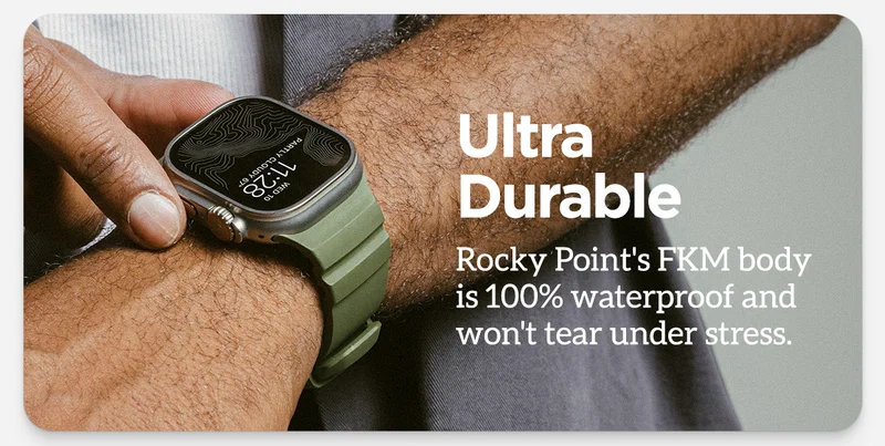 Ultra Durable. Rocky Point's FKM body is 100% waterproof and won't tear under stress.
