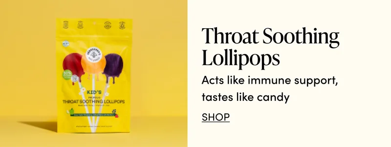 Throat Soothing Lollipops acts like immune support, tastes like candy