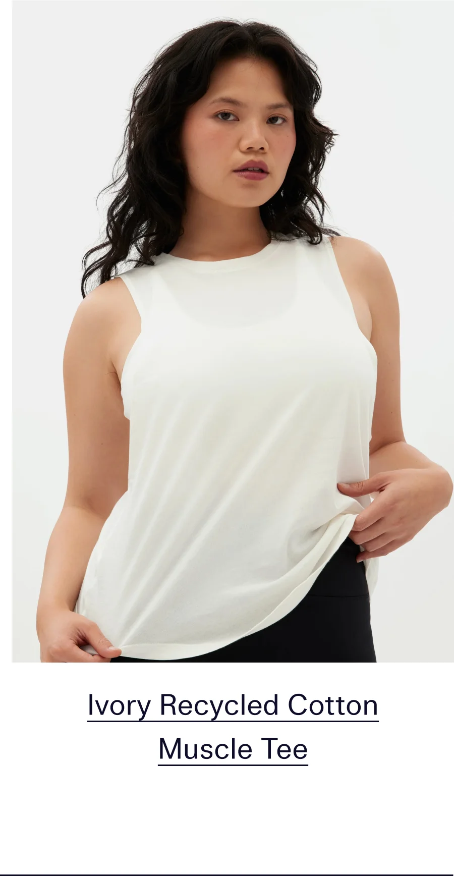 Ivory Recycled Cotton Muscle Tee