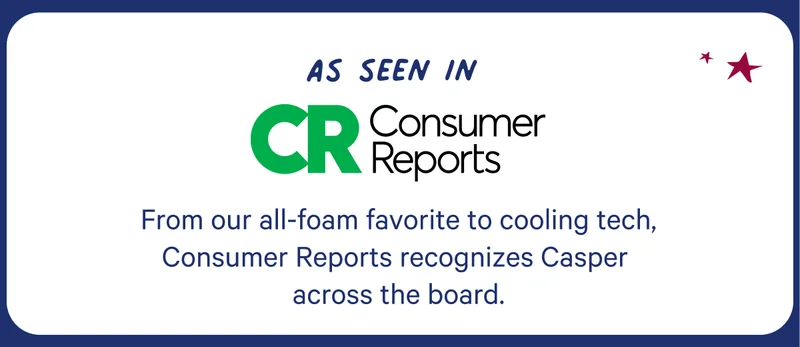Ass seen in Consumer Reports; From our all-foam favorite to cooling tech, Consumer Reports recognizes Casper across the board.