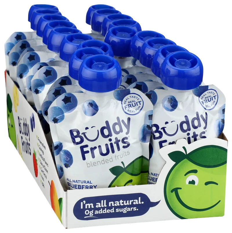 Image of Buddy Fruits Originals Apple and Blueberry Fruit Pouch (18 Pack)