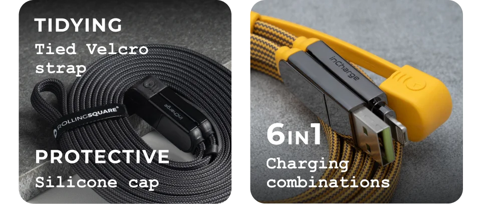 Tied Velcro strap, 6in1 charging combinations