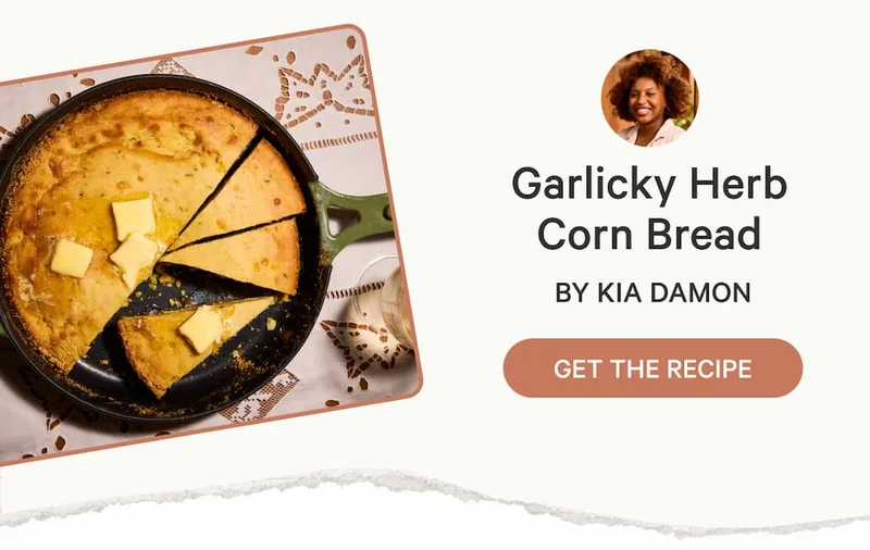 Garlicky Herb Corn Bread by Kia Damon | Get the Recipe