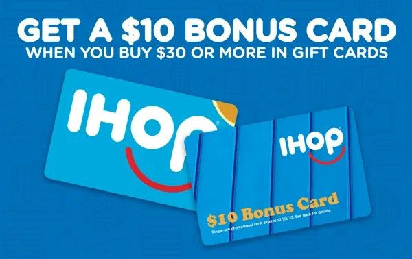 Get A $10 Bonus Card when you buy $30 or more in gift cards