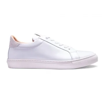 Kelham Trainer in White/Off White Leather