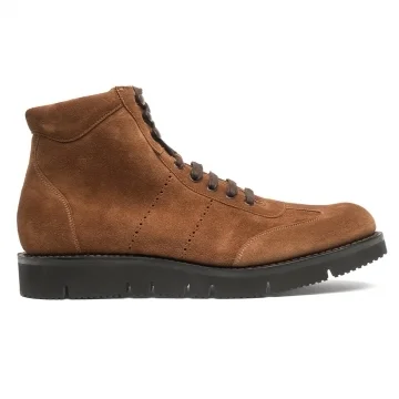 Farah Hi Top Trainer Boot in Sorrel Suede