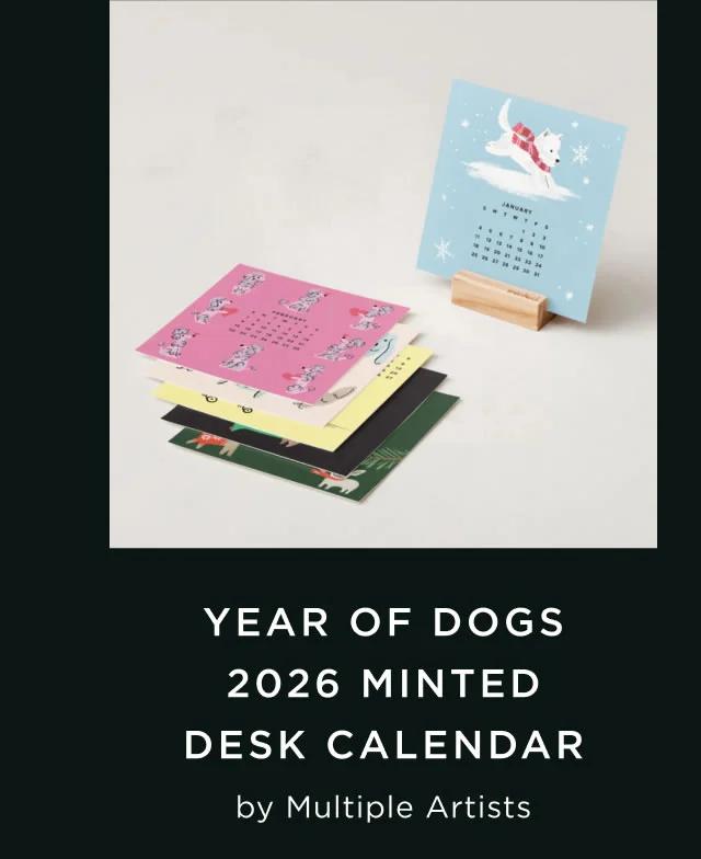 Year of Dogs 2026 Minted Desk Calendar