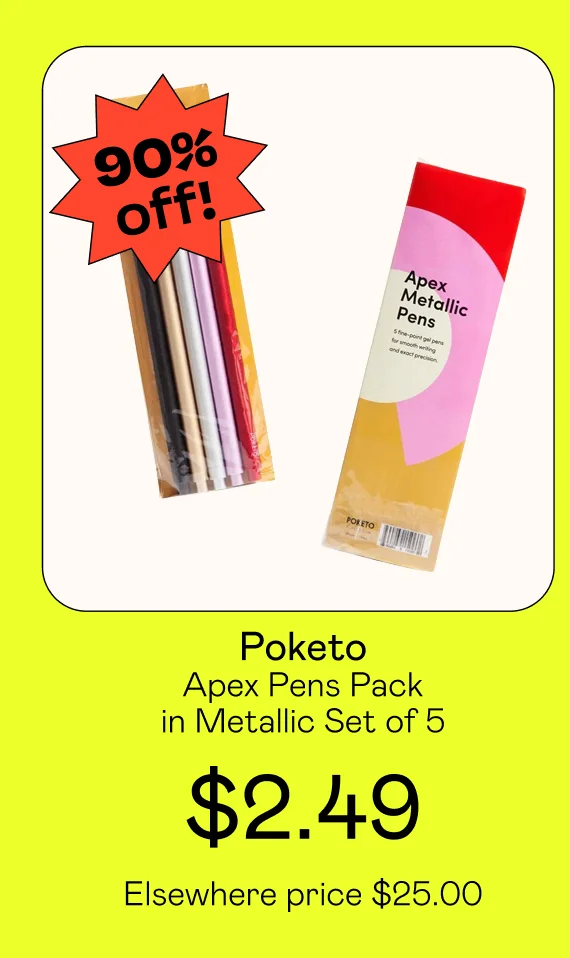 Apex Pens Pack in Metallic Set of 5