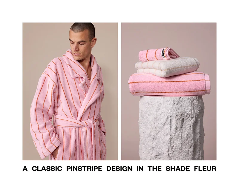 A classic pinstripe design in the shade Fleur