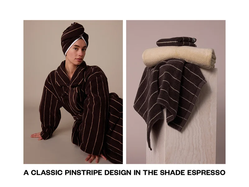 A classic pinstripe design in the shade espresso
