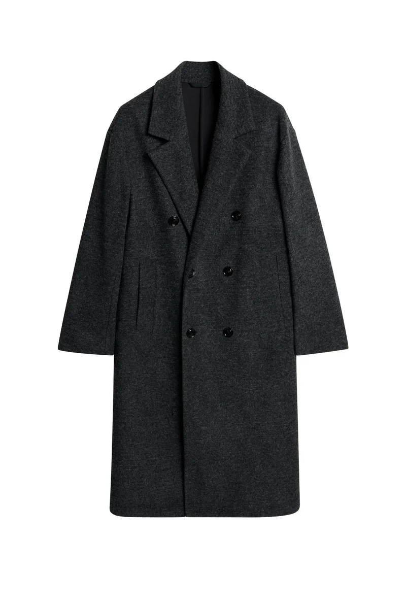 Image of Willy Bonded Wool Coat / Dark Grey Melange