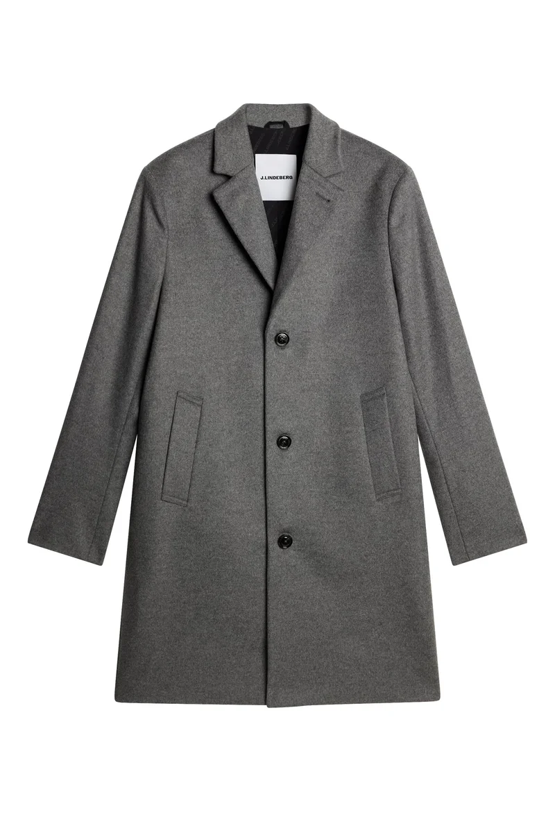 Image of August Melton Cashmere Coat / Dark Grey Melange