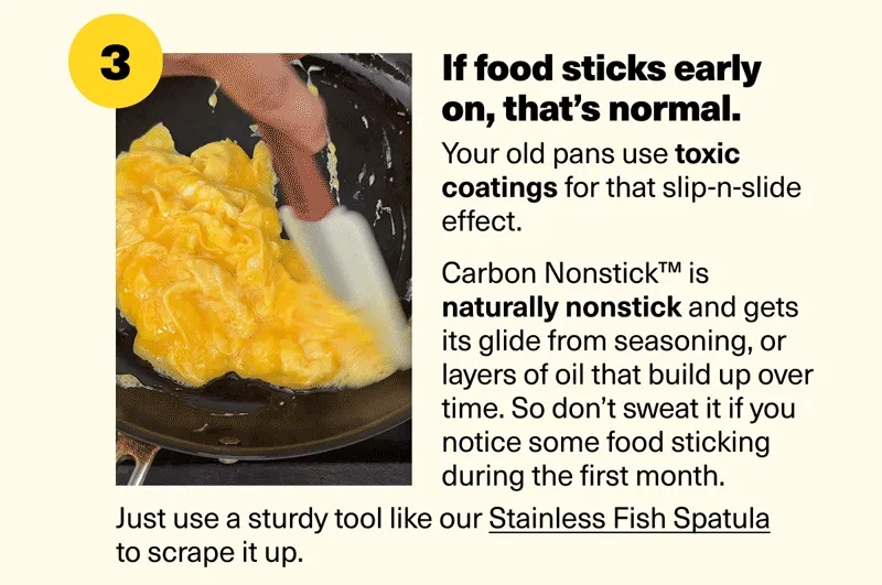 If food sticks early on, that's normal.