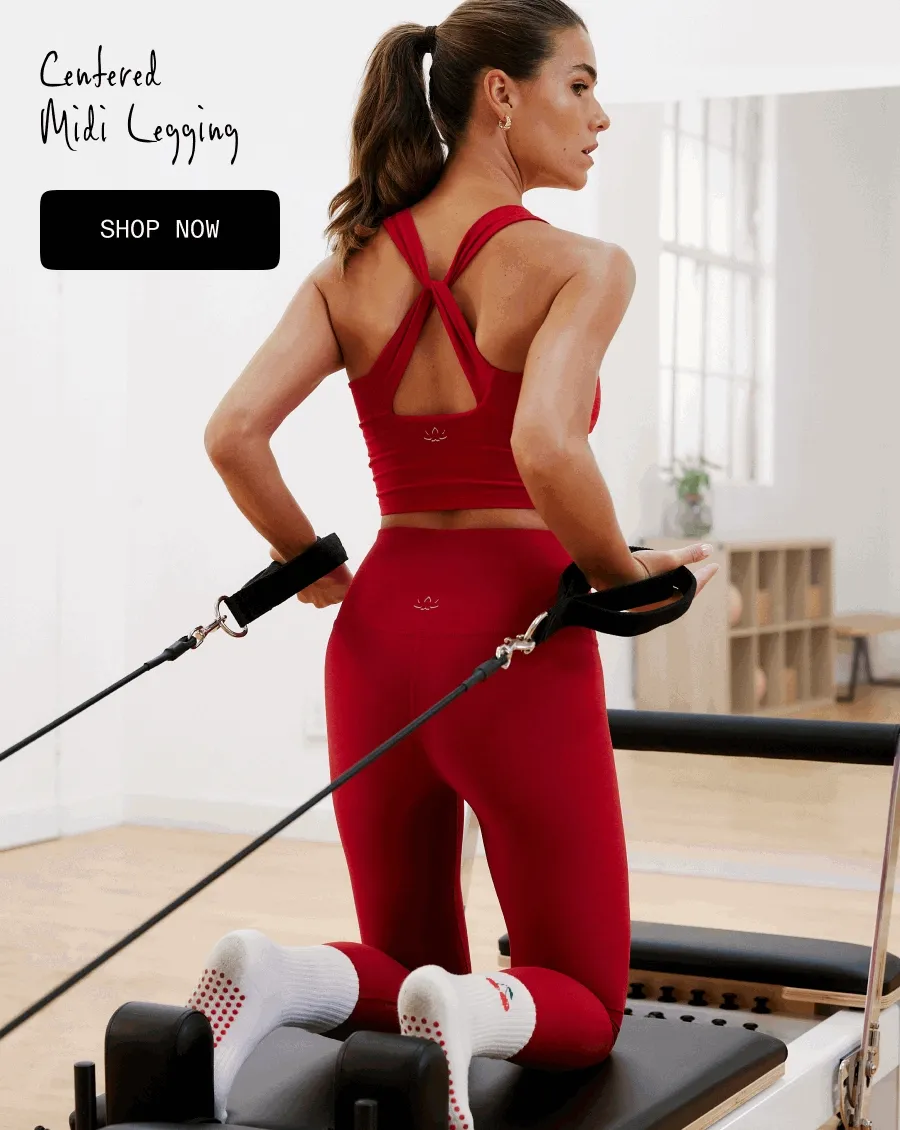 Spacedye Centered Midi Legging in Holly Red Heather