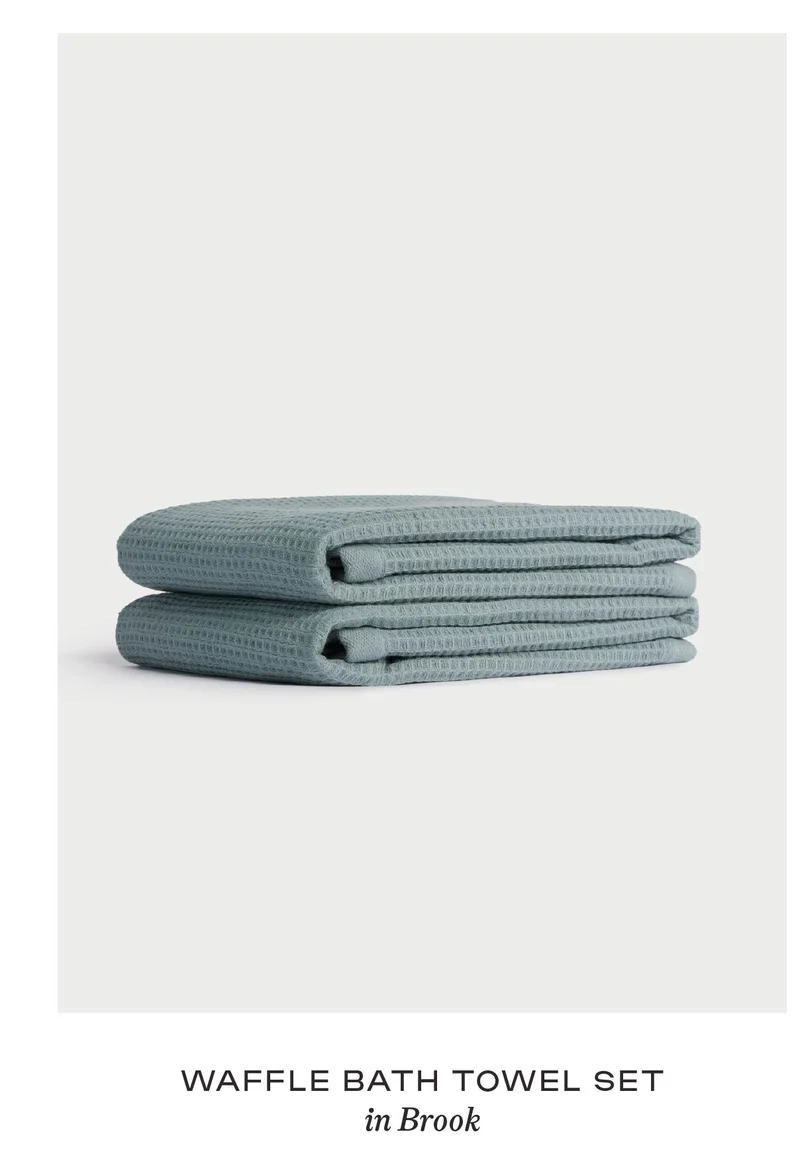 Waffle Bath Towel Set in Brook - Shop Now