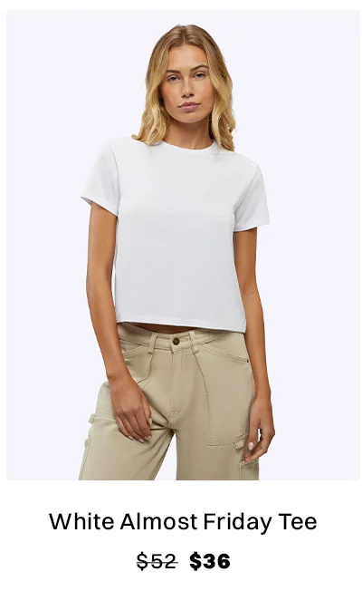White Almost Friday Tee
