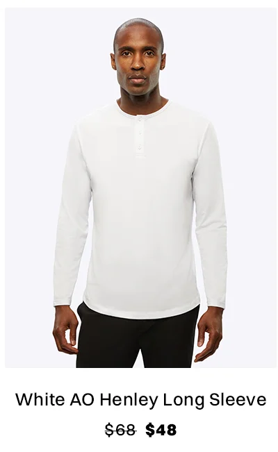 White AO Henley Long Sleeve