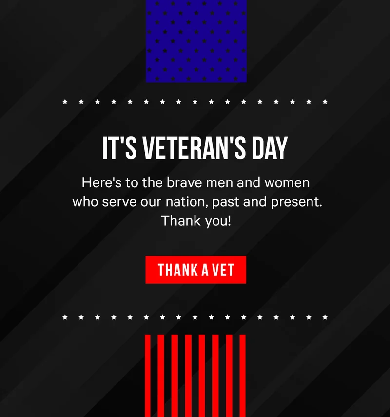 It's Veteran's Day - here's to the brave men and women who serve our nation, past and present. Thank you!