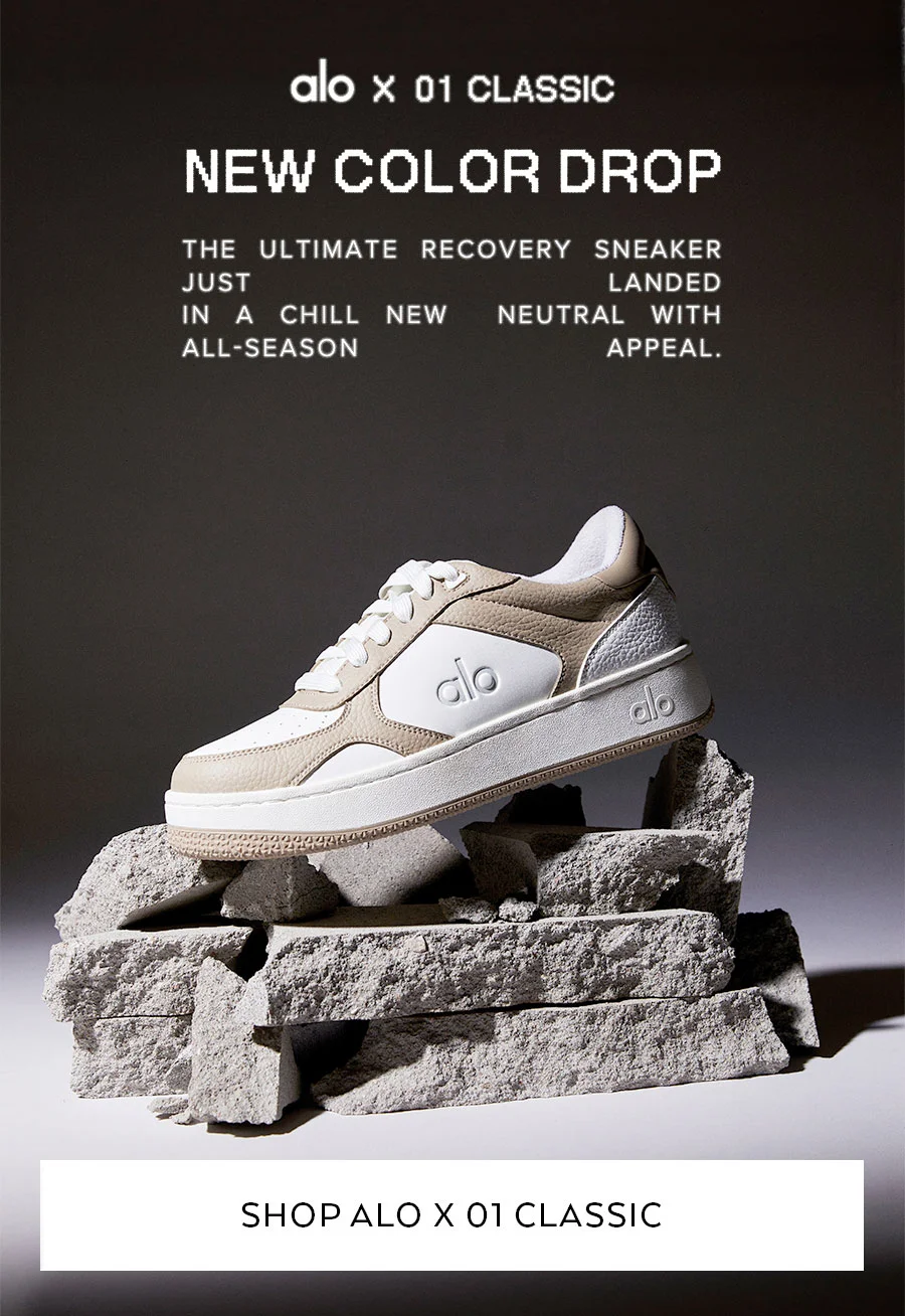 ALO X CLASSIC NEW COLOR DROP THE ULTIMATE RECOVERY SNEAKER JUST IN A CHILL NEW NEUTRAL WITH ALL-SEASON APPEAL, SHOP ALO X 01 CLASSIC