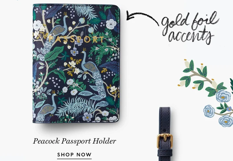Peacock Passport Holder