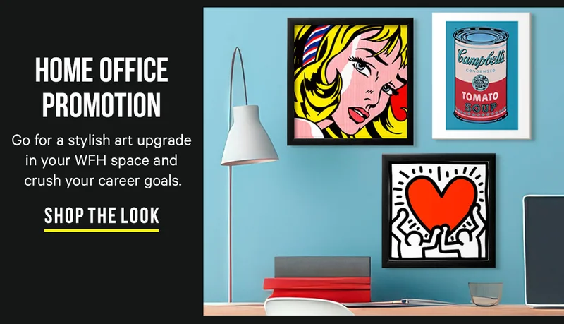 Home Office Promotion: Go for a stylish art upgrade in your WFH space and crush your career goals.