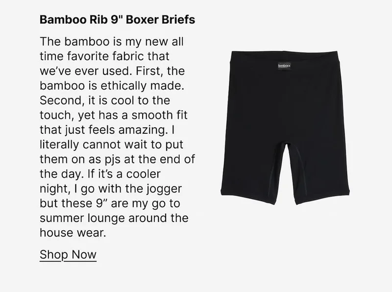 Bamboo Rib 9" Boxer Briefs
