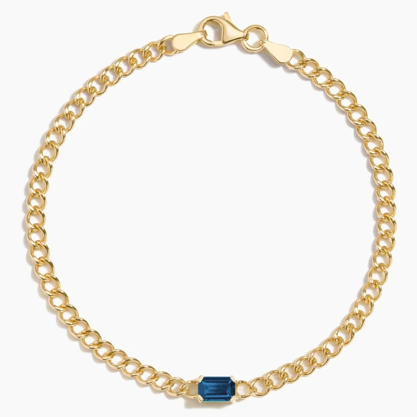 Lia London Blue Topaz Chain Bracelet